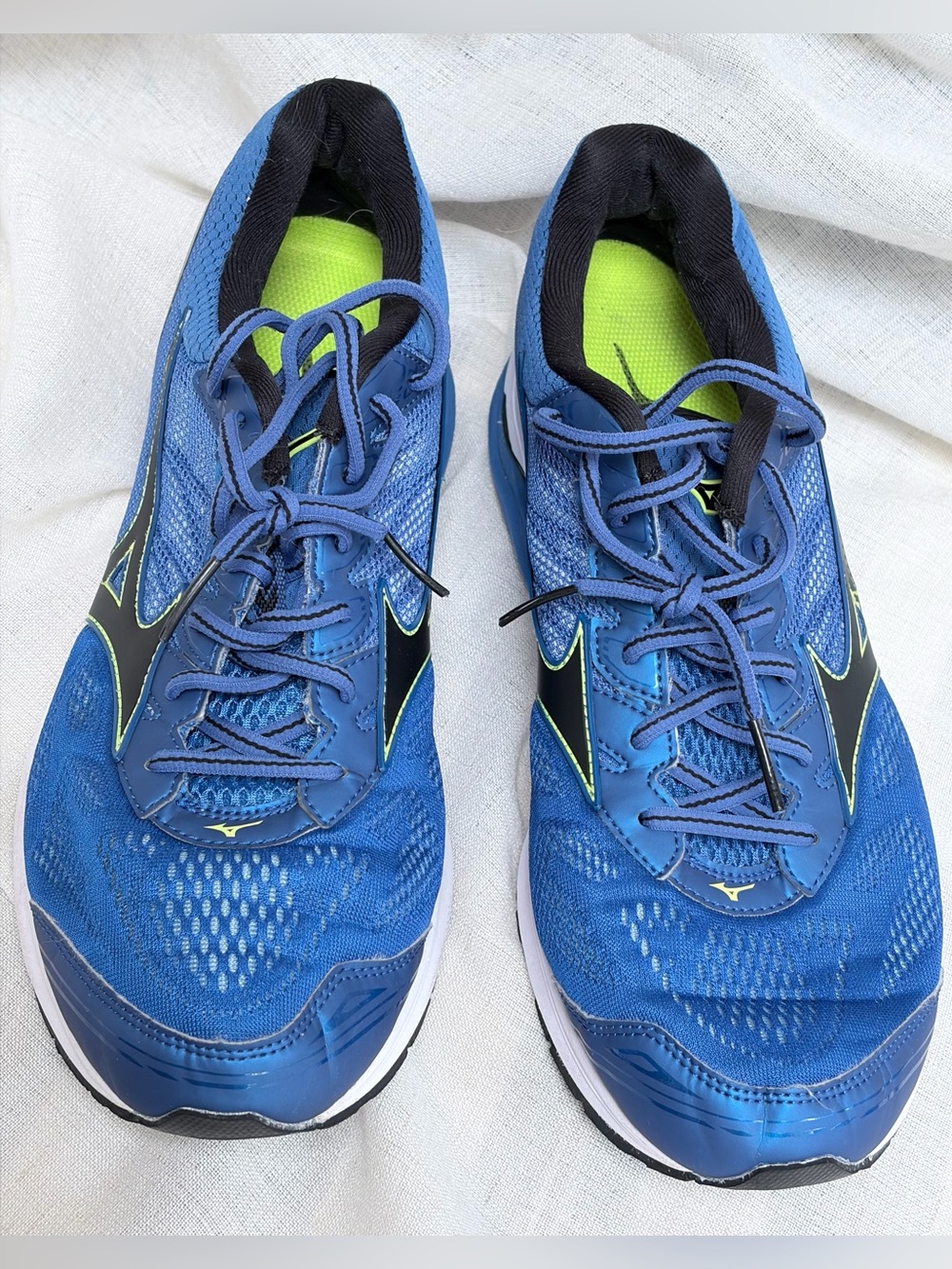 Mizuno Men’ Wave Rider 21 Blue Athletic Comfort Running Sneakers,lace up.Sz 11.5